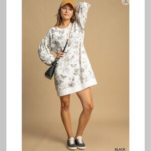 794. Floral French Terry crewneck dress